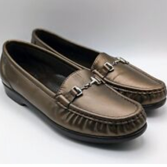 SAS Tripad Comfort Women's Bronze Tone Leather Loafers Size 8.5M (EUC) 🌴 - Picture 1 of 9